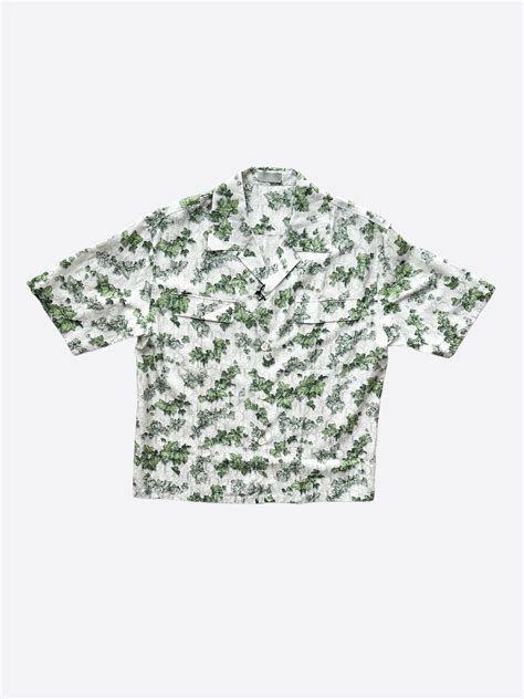 DIOR AND AMOAKO BOAFO Hawaiian Shirt White and Green 